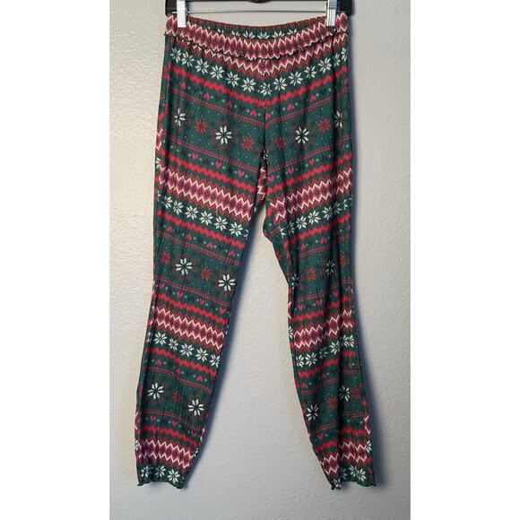 Adore Me Womens L Pajama PJ Sleepwear Christmas Snow Flakes Hearts Fair Isle NWT - Picture 9 of 10